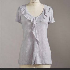 NWOT Sundance Cascading Ruffles Tee in Dove